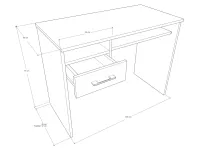 Marci 1 tanulósor íróasztal méretrajz